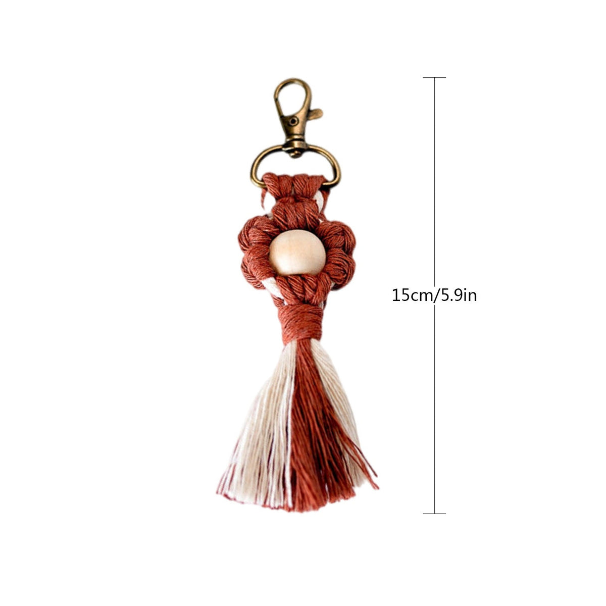 Macrame Keychain with Wooden Accents | Thrascher