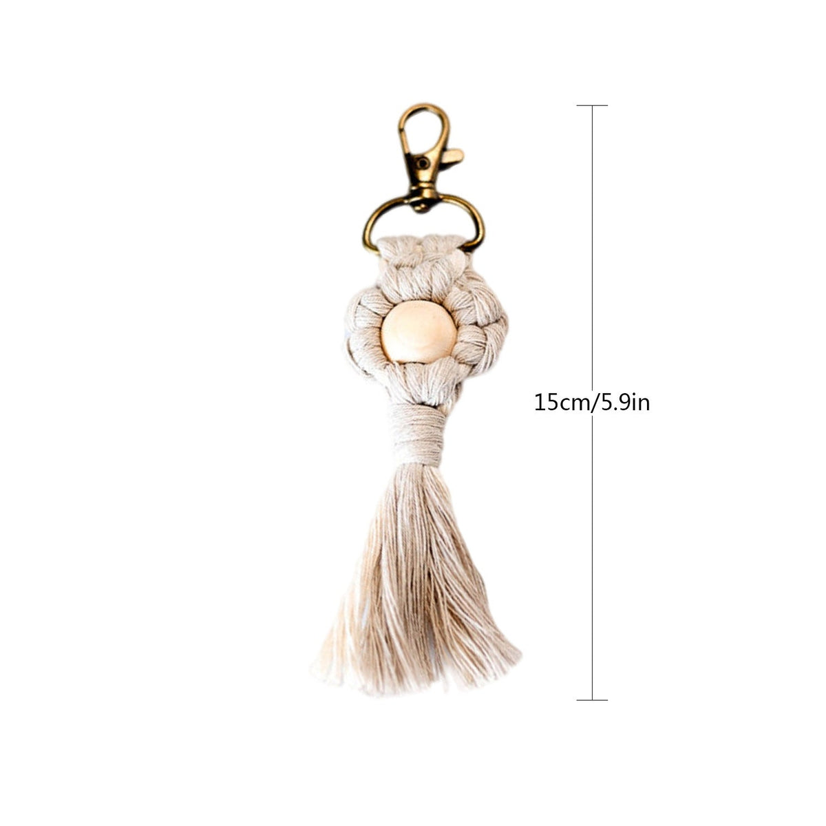 Macrame Keychain with Wooden Accents | Thrascher