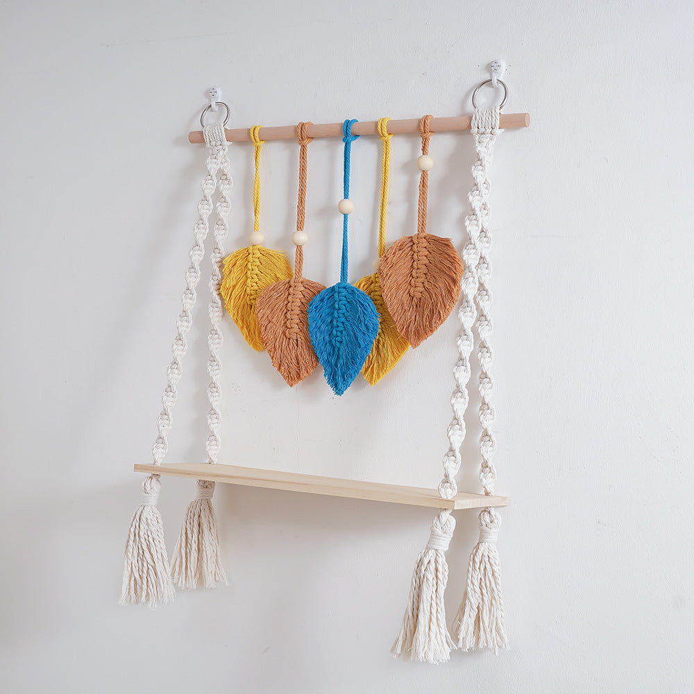 Macrame Leaf Wall Hanging Shelf | Thrascher