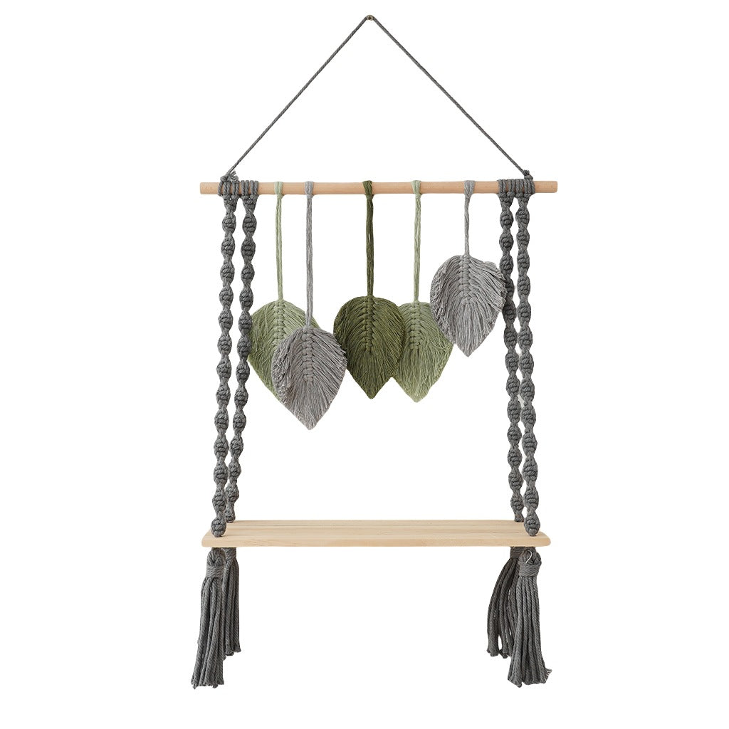Macrame Leaf Wall Hanging Shelf | Thrascher