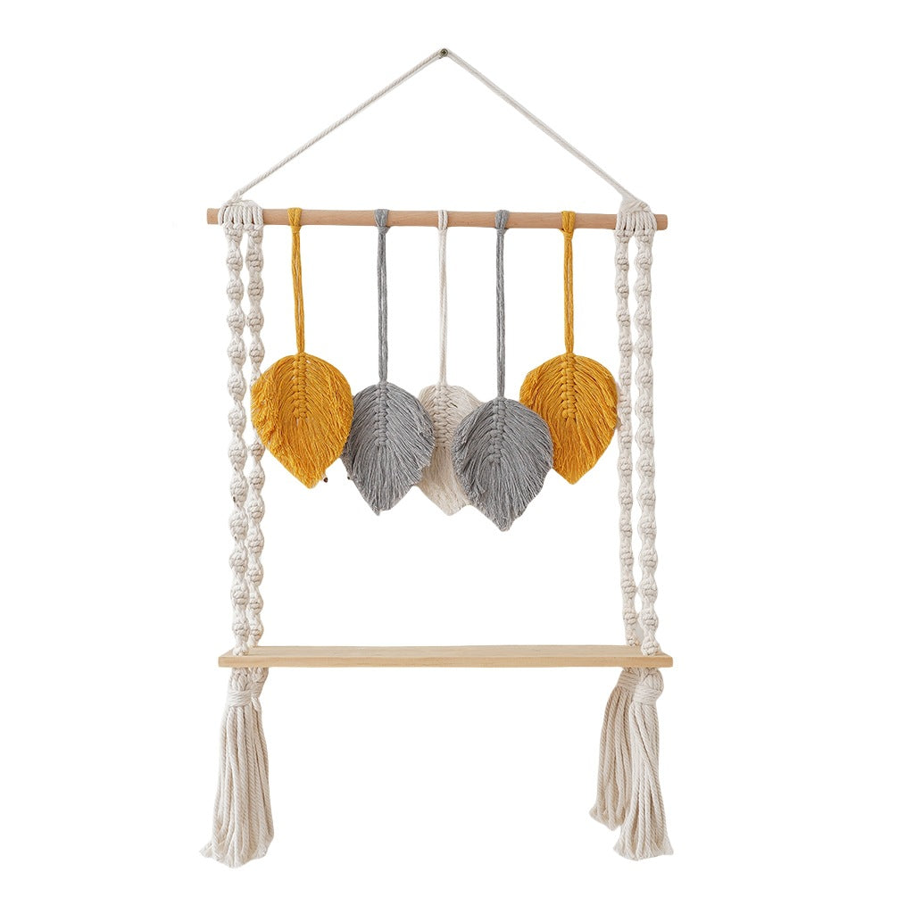 Macrame Leaf Wall Hanging Shelf | Thrascher
