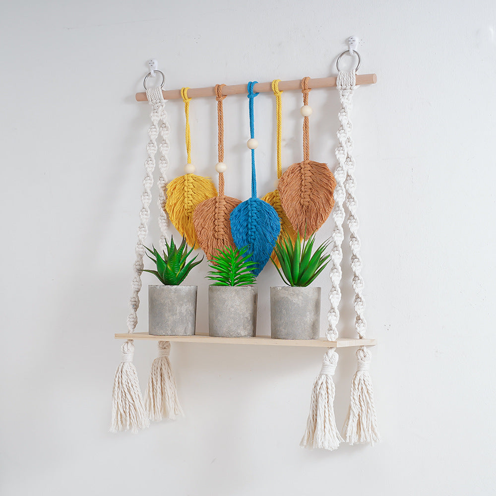 Macrame Leaf Wall Hanging Shelf | Thrascher