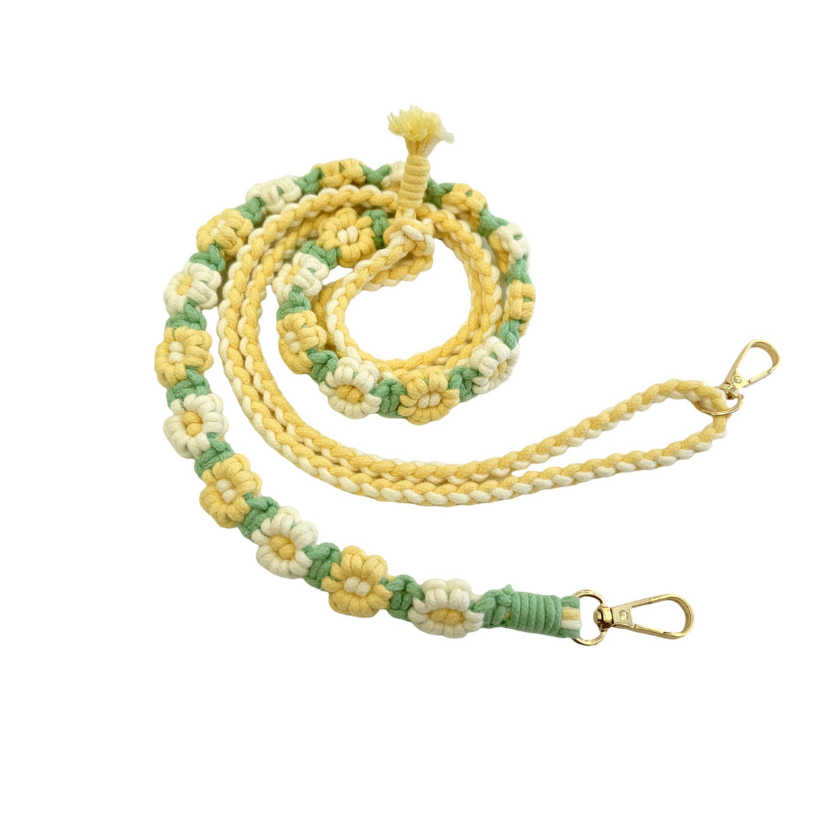 Macrame Pet Leash with Floral Detailing | Thrascher