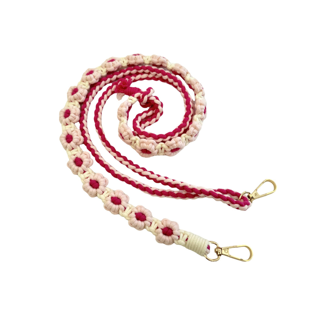 Macrame Pet Leash with Floral Detailing | Thrascher