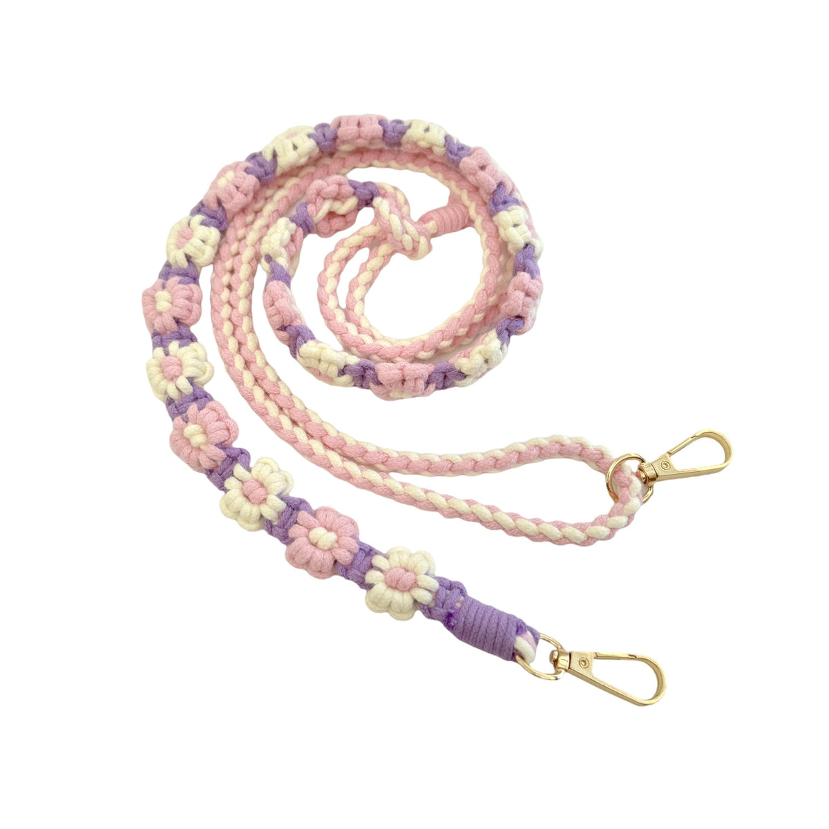 Macrame Pet Leash with Floral Detailing | Thrascher