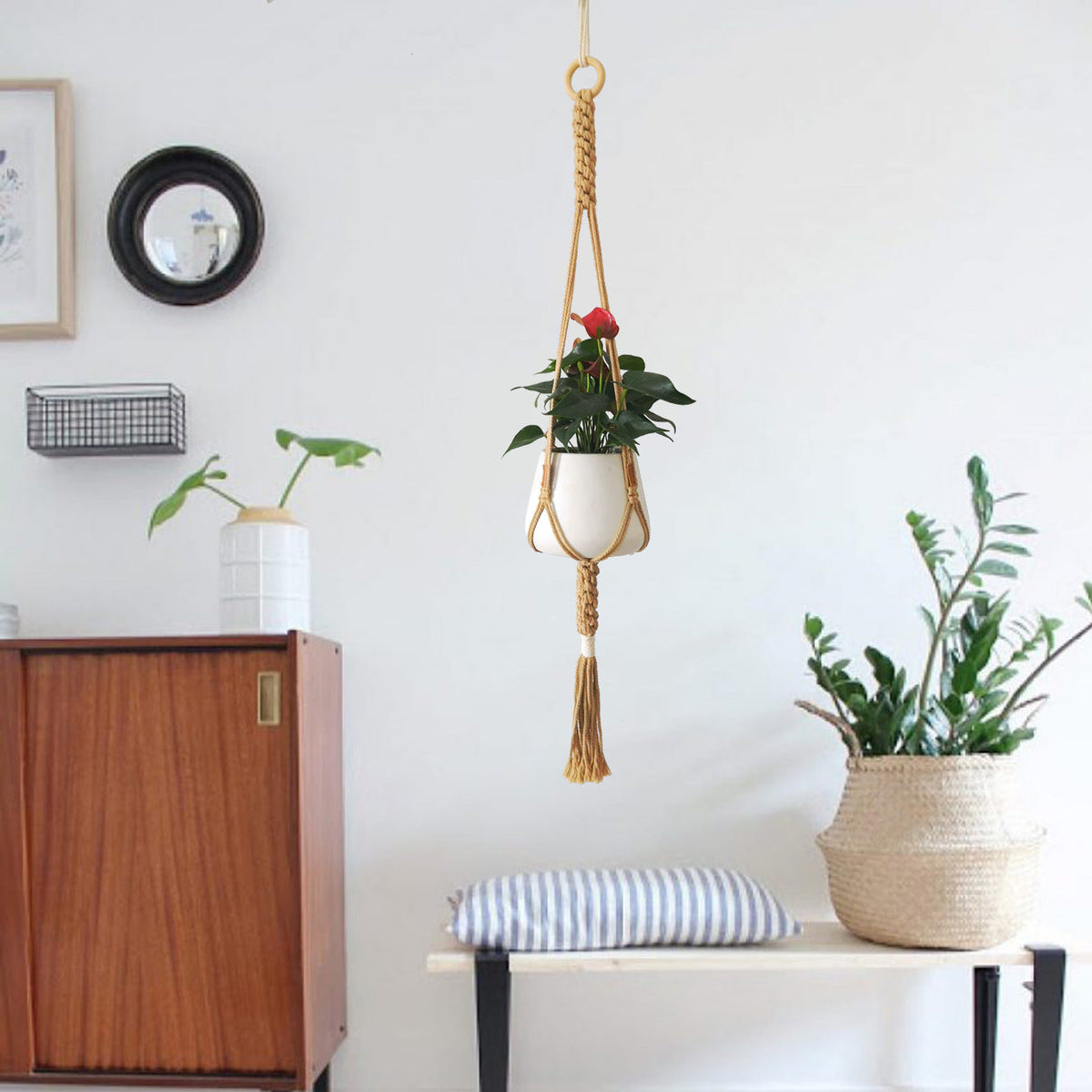 Macrame Plant Hanger Blue | Thrascher