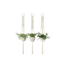 Macrame Plant Hanger Gray Iron Basket Red | Thrascher