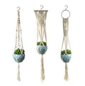 Macrame Plant Hanger Gray Iron Basket Red | Thrascher