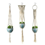 Macrame Plant Hanger Gray Iron Basket Red | Thrascher