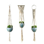 Macrame Plant Hanger Gray Iron Basket Red | Thrascher