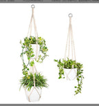 Macrame Plant Hanger Natural Wood Brick Red | Thrascher