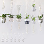 Macrame Plant Hanger Natural Wood Brick Red | Thrascher