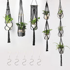 Macrame Plant Hanger Natural Wood Brick Red | Thrascher