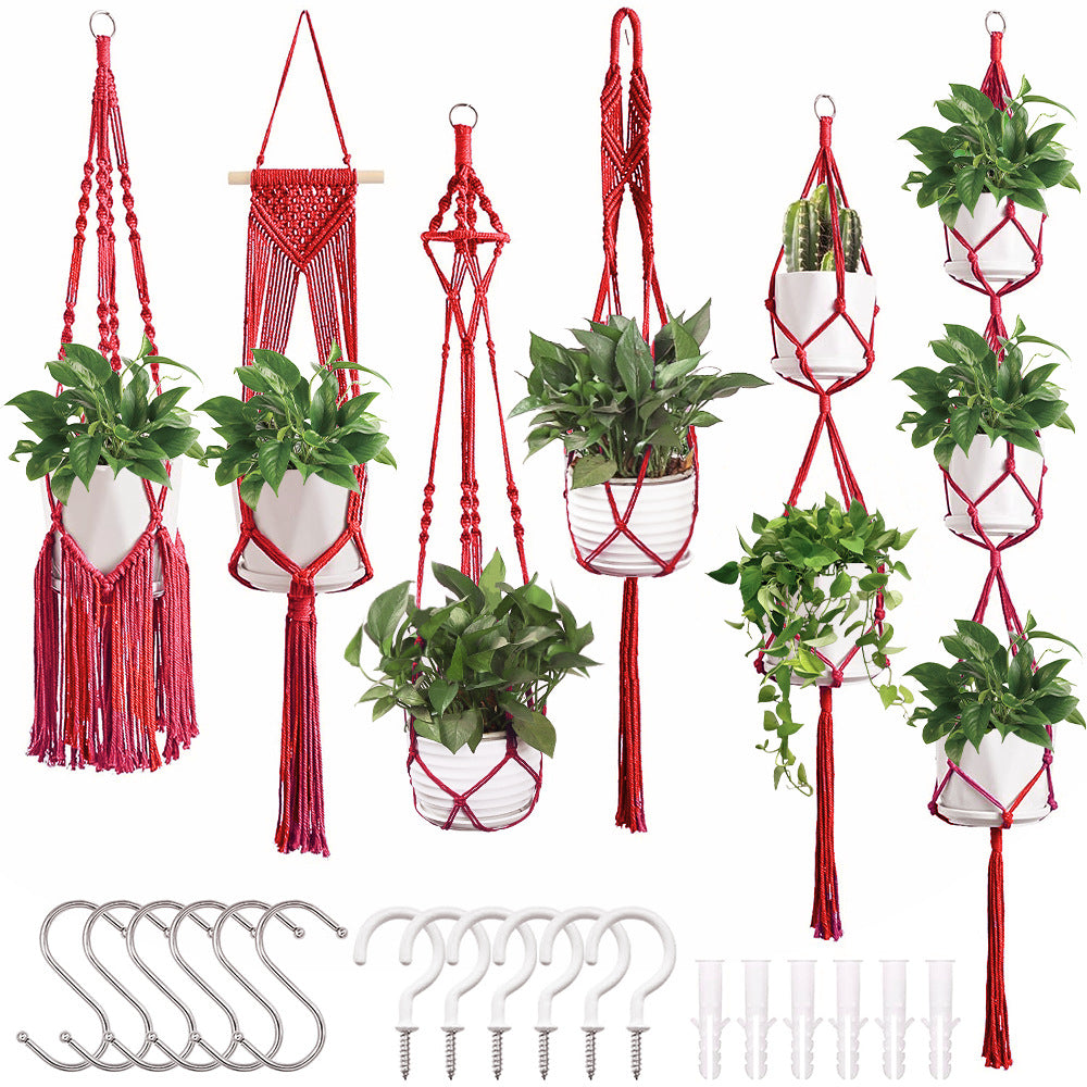 Macrame Plant Hanger Set | Thrascher