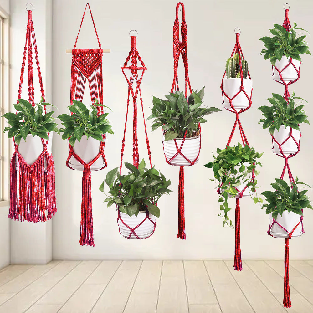 Macrame Plant Hanger Set | Thrascher