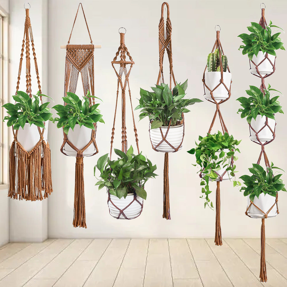Macrame Plant Hanger Set | Thrascher