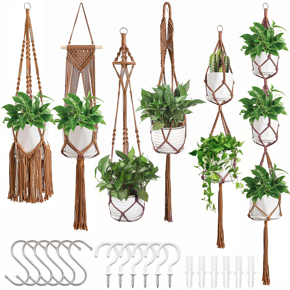 Macrame Plant Hanger Set | Thrascher