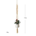 Macrame Plant Hanger with Decorative Tassels Blue | Thrascher