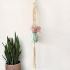 Macrame Plant Hanger with Decorative Tassels Blue | Thrascher