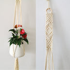 Macrame Plant Hanger with Decorative Tassels Blue | Thrascher