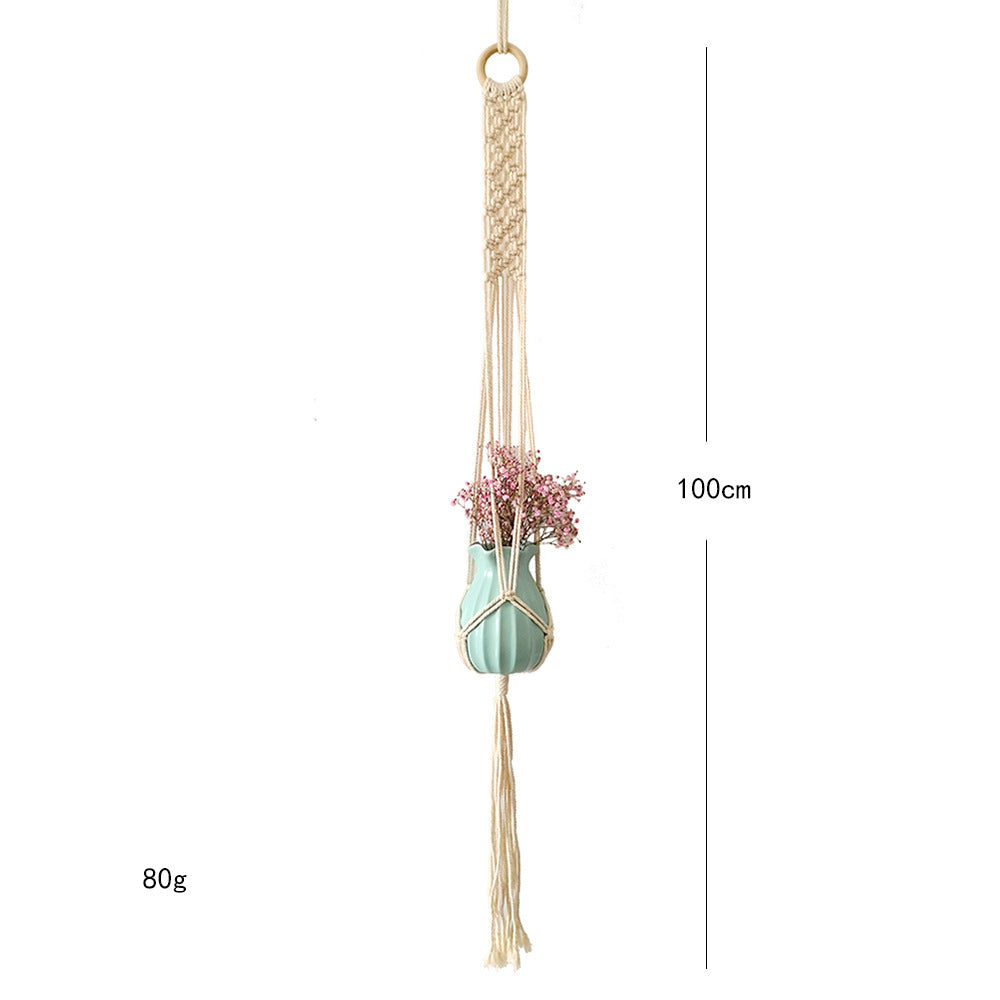 Macrame Plant Hanger with Decorative Tassels Blue | Thrascher