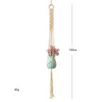Macrame Plant Hanger with Decorative Tassels Blue | Thrascher