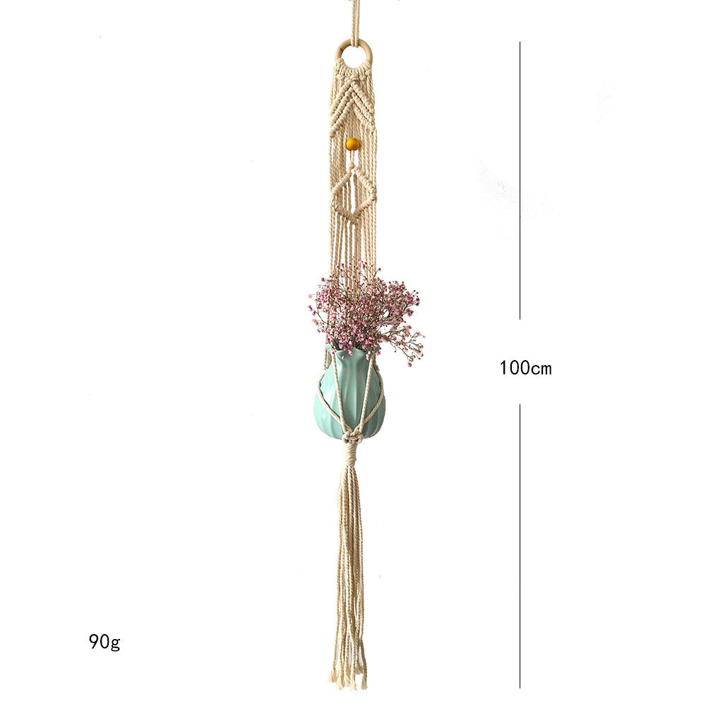 Macrame Plant Hanger with Decorative Tassels Blue | Thrascher