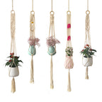 Macrame Plant Hanger with Decorative Tassels Blue | Thrascher
