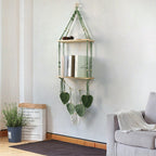 Macrame Plant Shelf with Artistic Leaf Design | Thrascher
