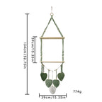 Macrame Plant Shelf with Artistic Leaf Design | Thrascher