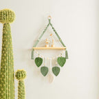 Macrame Plant Shelf with Artistic Leaf Design | Thrascher