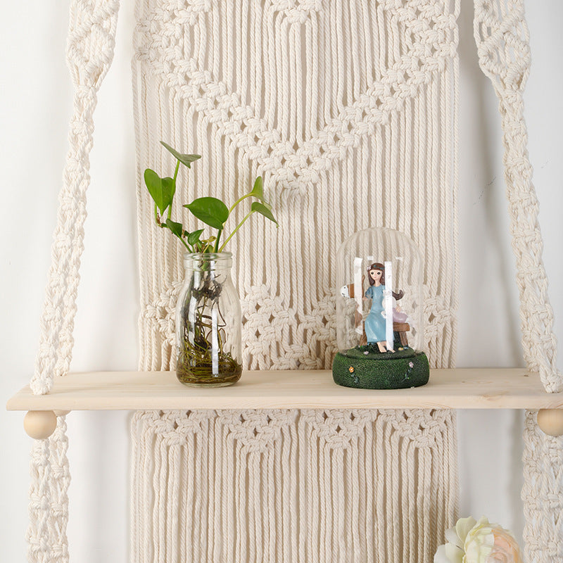 Macrame Shelf Board with Heart Design | Thrascher
