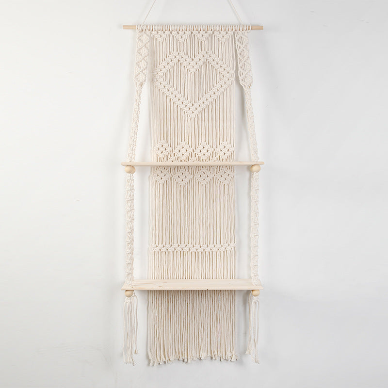 Macrame Shelf Board with Heart Design | Thrascher