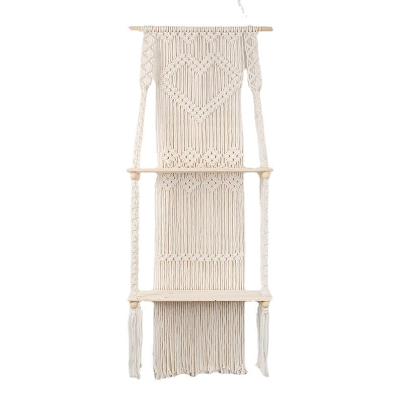 Macrame Shelf Board with Heart Design | Thrascher