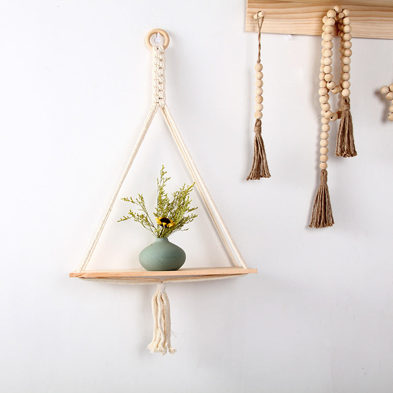 Macrame Triangle Floating Shelf | Thrascher