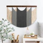 Macrame Wall Art Sky Blue Light Gray | Thrascher