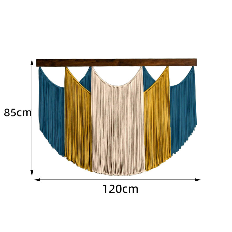Macrame Wall Art Sky Blue Light Gray | Thrascher