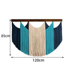 Macrame Wall Art Sky Blue Light Gray | Thrascher
