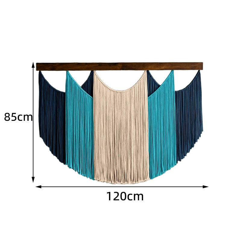 Macrame Wall Art Sky Blue Light Gray | Thrascher
