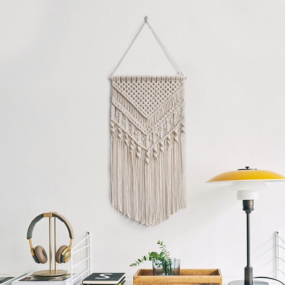 Macrame Wall Art Z040 Size Beige Cinnabar Red | Thrascher