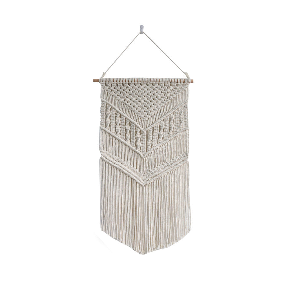 Macrame Wall Art Z040 Size Beige Cinnabar Red | Thrascher