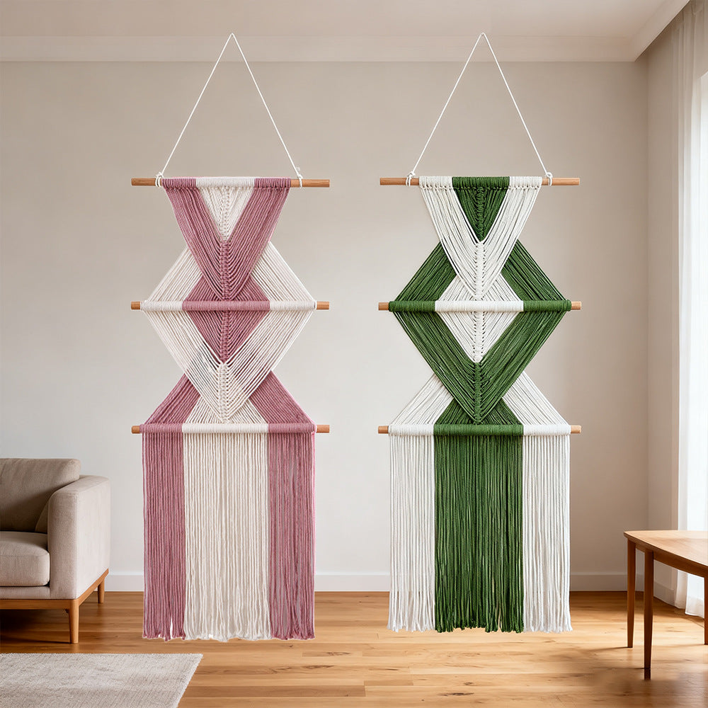 Macrame Wall Decor with Geometric Pattern | Thrascher