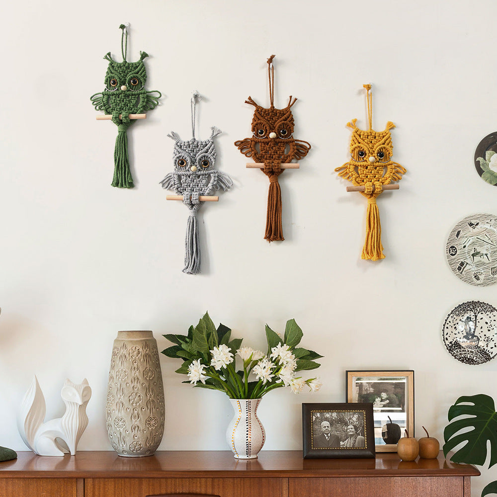 Macrame Wall Decoration Green Beige | Thrascher