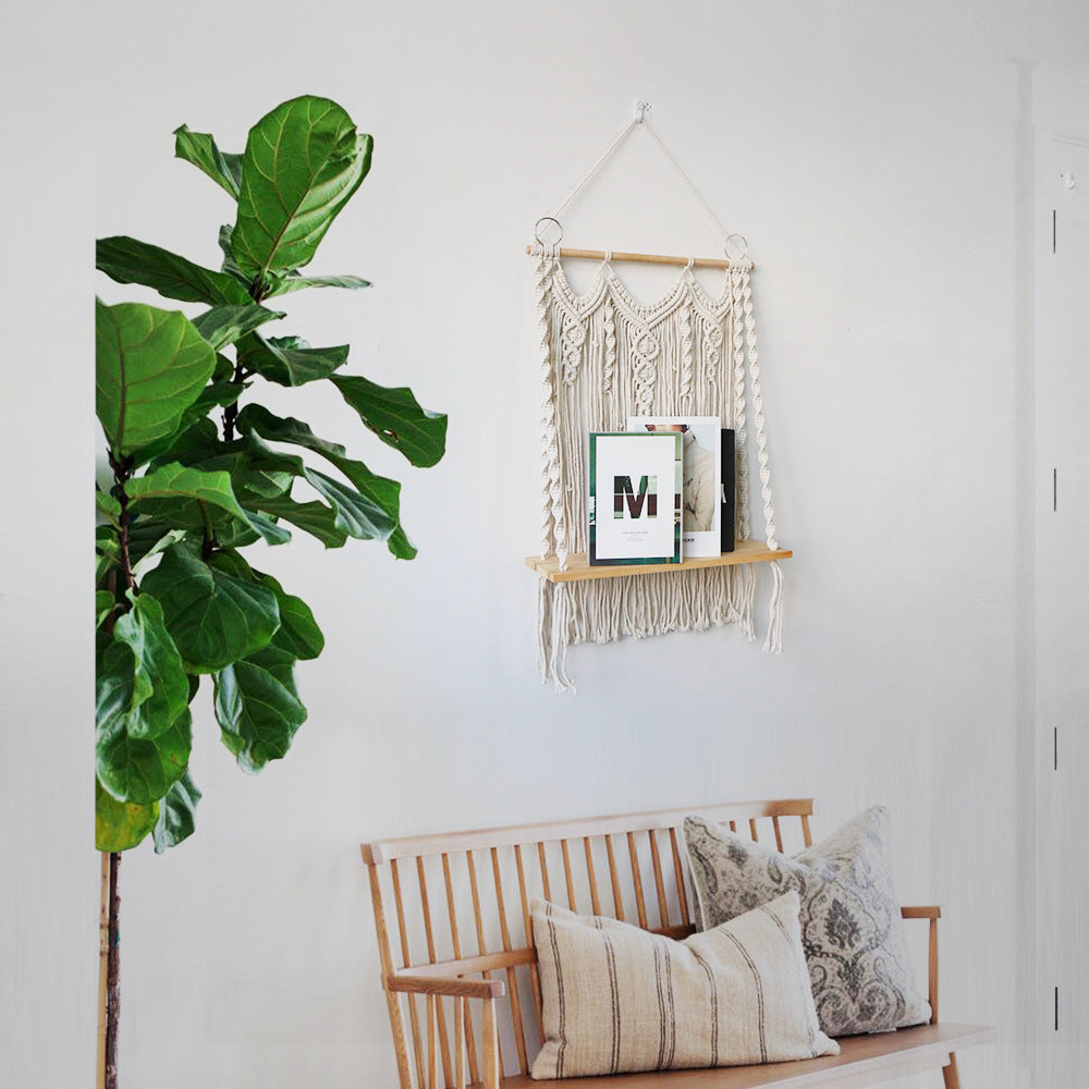 Macrame Wall Decoration Size Beige Red | Thrascher