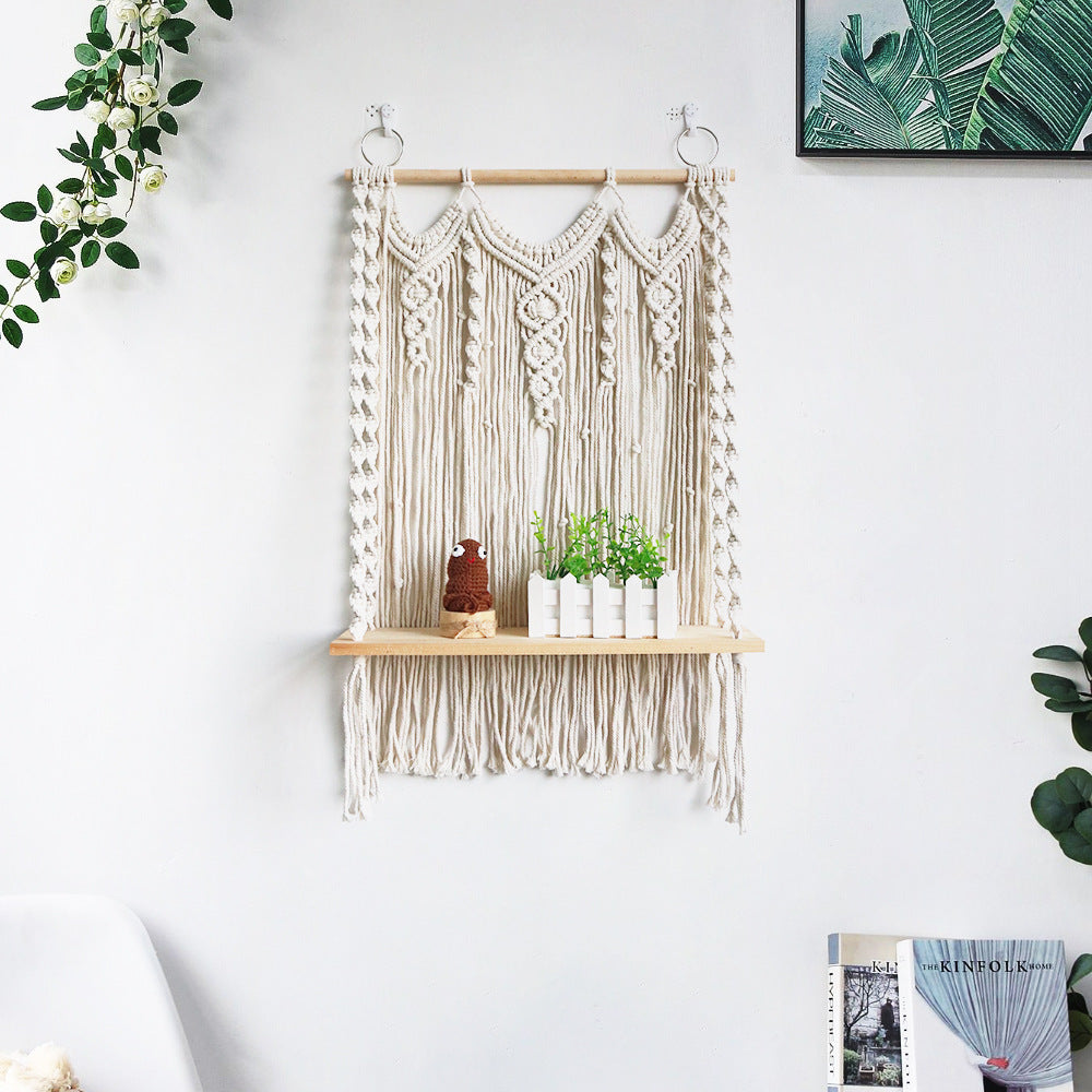 Macrame Wall Decoration Size Beige Red | Thrascher