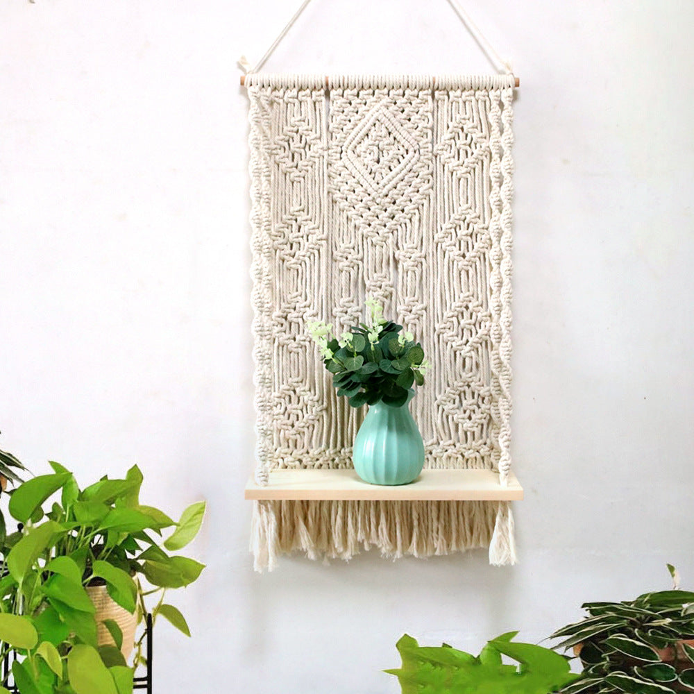 Macrame Wall Decoration Size Beige Red | Thrascher