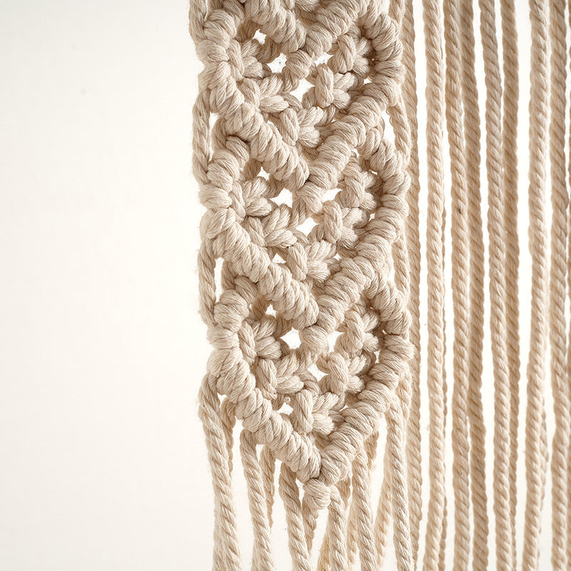 Macrame Wall Hanging Art with Wooden Shelf | Thrascher