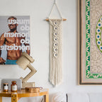 Macrame Wall Hanging with Wooden Ring and Decorative Elements | Thrascher