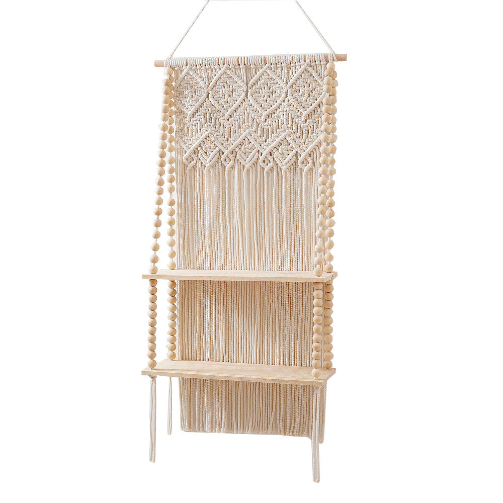 Macrame Wall Shelf with Beaded Accents | Thrascher