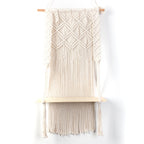 Macrame Wall Shelf with Integrated Plant Holder | Thrascher